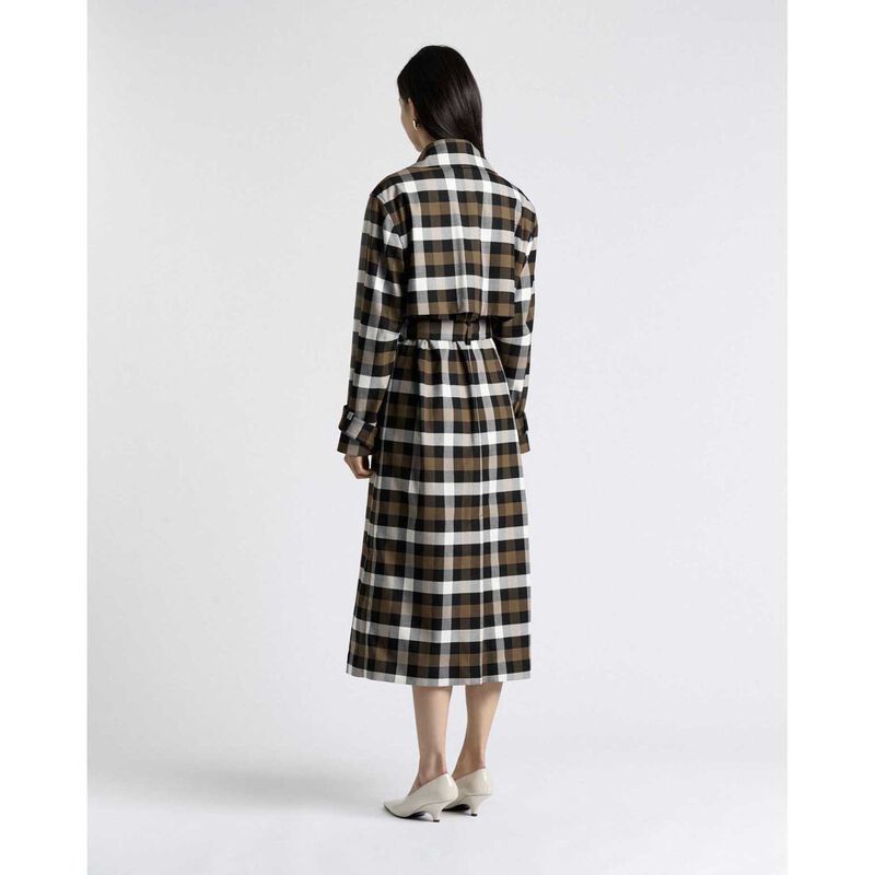 Cue Olive Check Trench image number 1